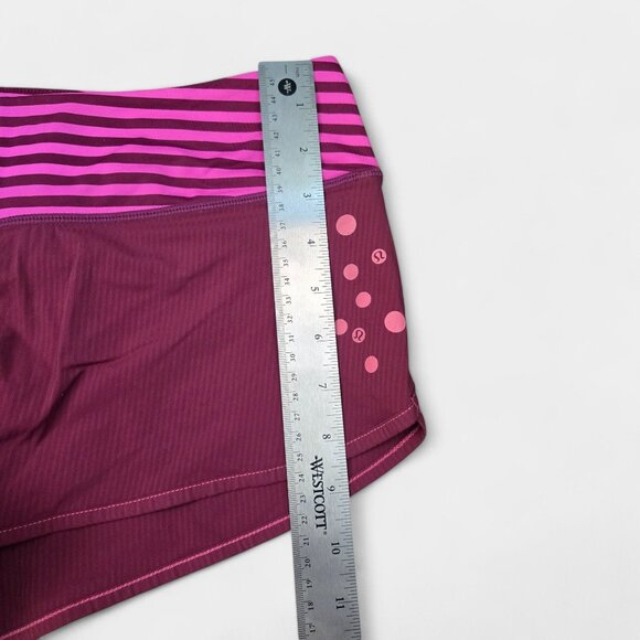 Lululemon Wet Dry Warm Speed Shorts 6 Plum Pink Pull On Running Athletic - Picture 10 of 10